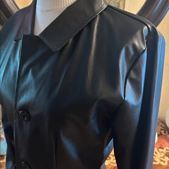 Black Faux Leather Jacket - Picture 4 of 5